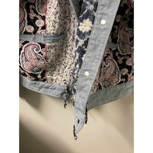 Anthropologie Blank NYC Reversible Quilted Patchwork Denim Jacket Size M - Picture 4 of 8